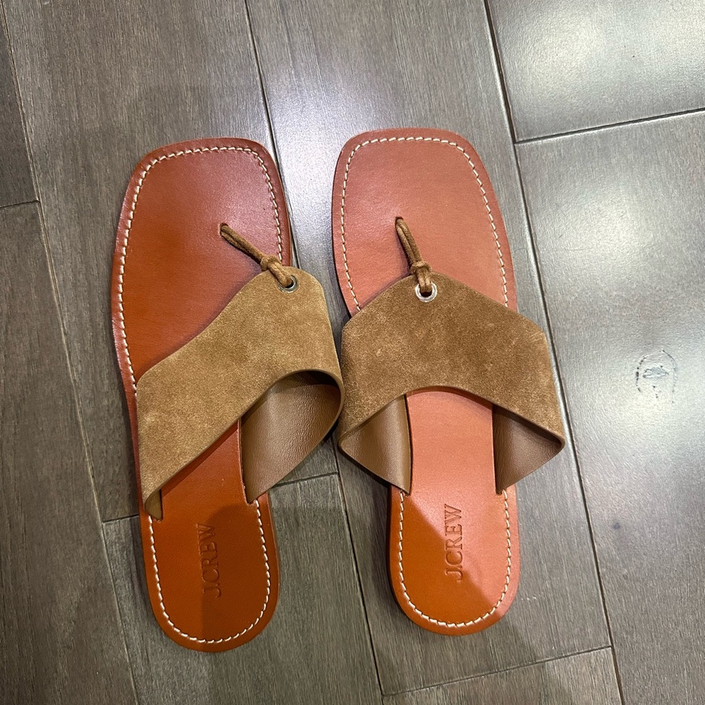 Brown J. Crew suede sandals